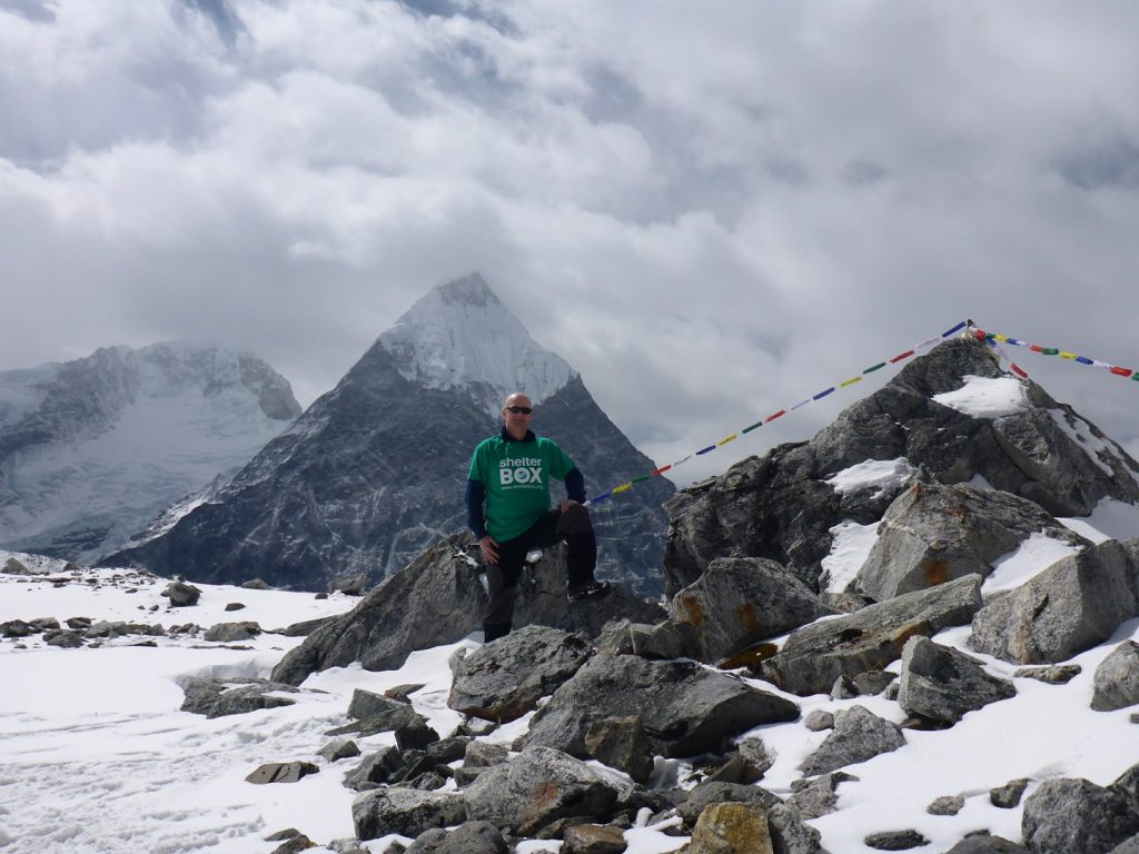 ShelterBox on a mountain