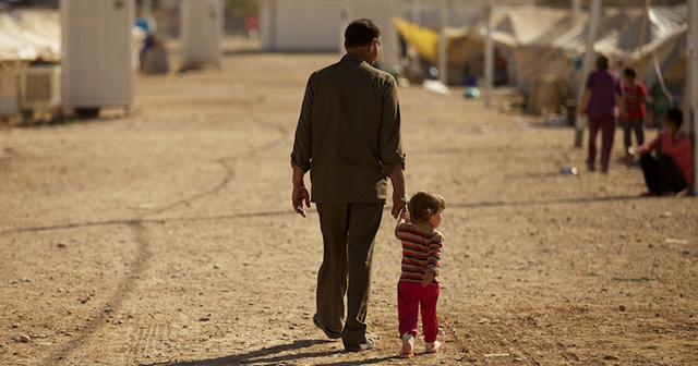 ShelterBox tents and SchoolBoxes are being distributed at Qushtapa camp near Irbil, the capital for Syrian refugee families fleeing conflict.