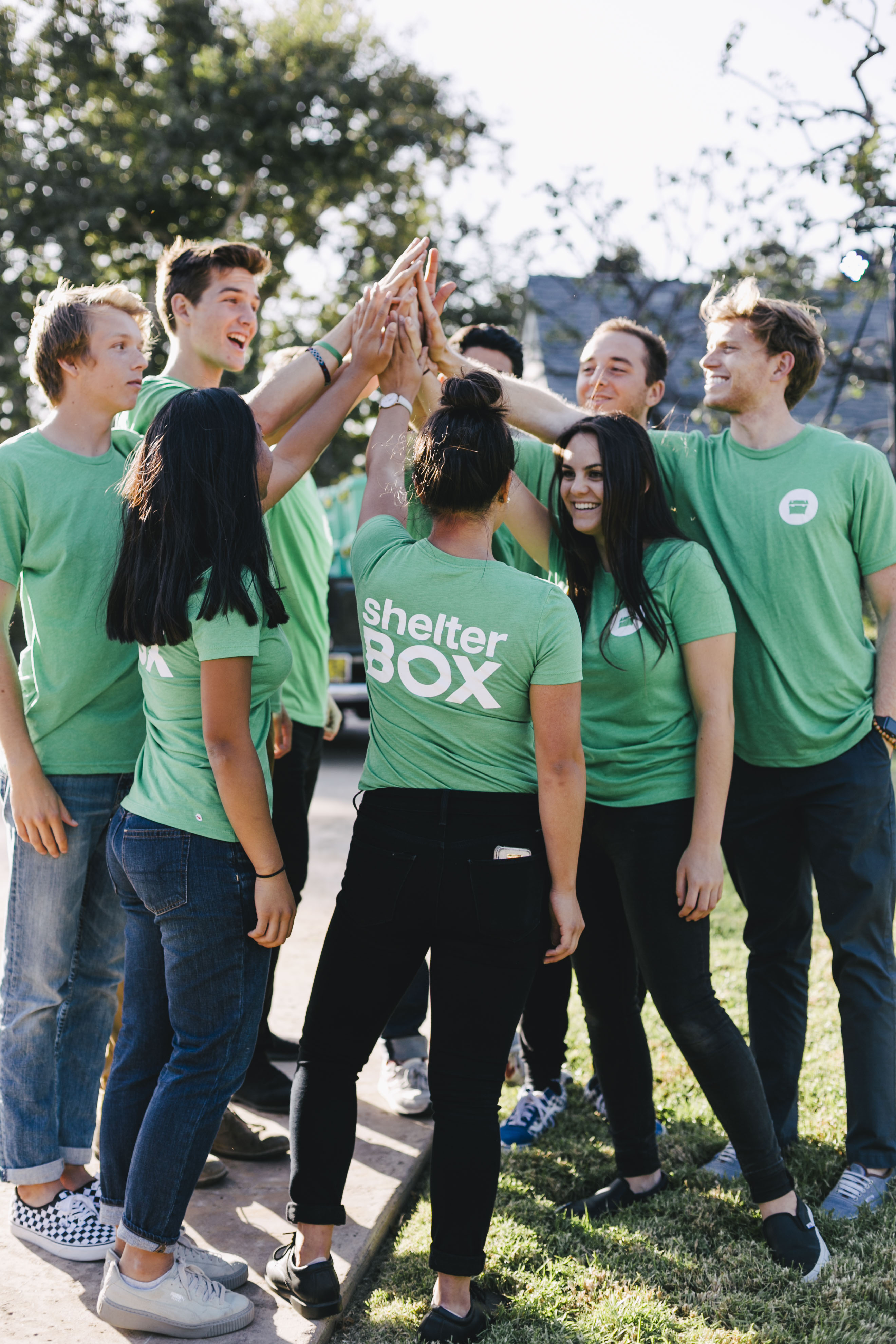 ShelterBox volunteer huddle