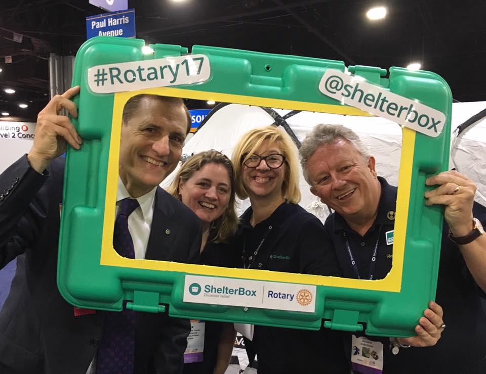 ShelterBox booth with John Hewko - Rotary Convention 2017