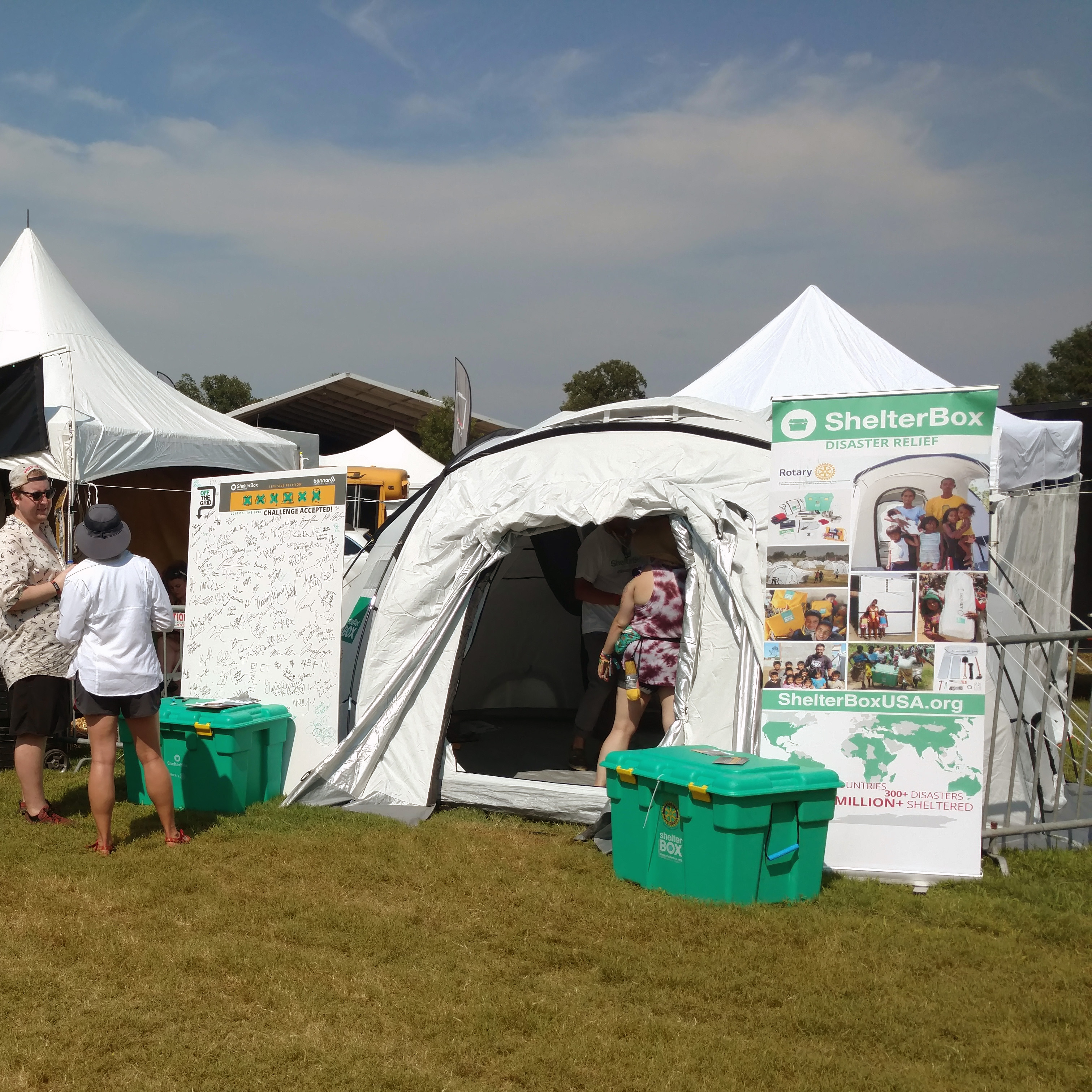 ShelterBox tent at Bonnaroo 2018