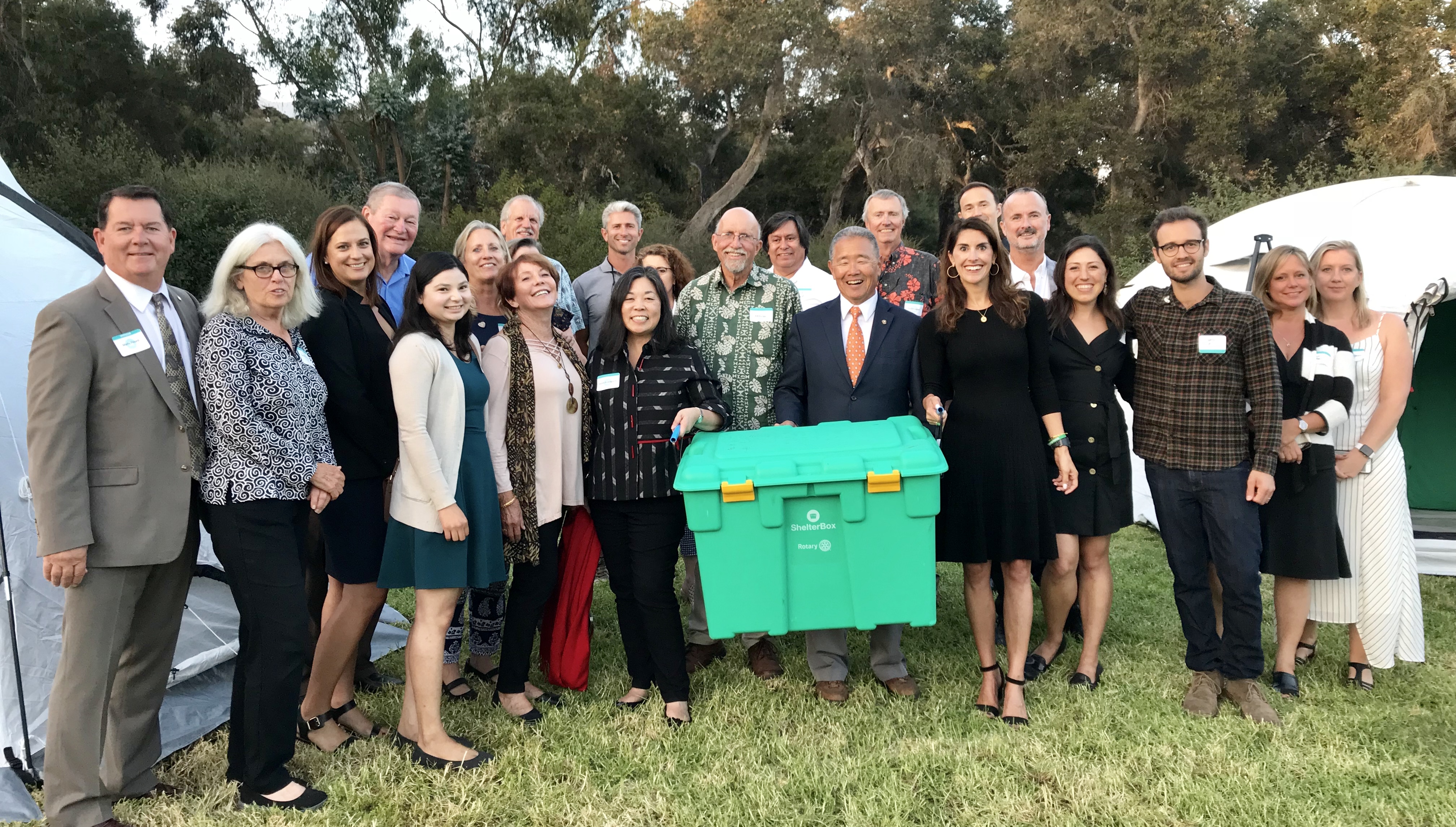 Rotarians and ShelterBox employees celebrate