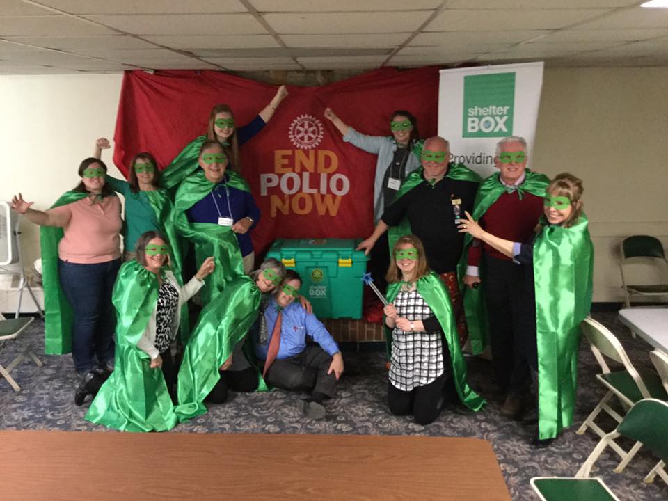 Rotary Club dresses up in all green to help end polio