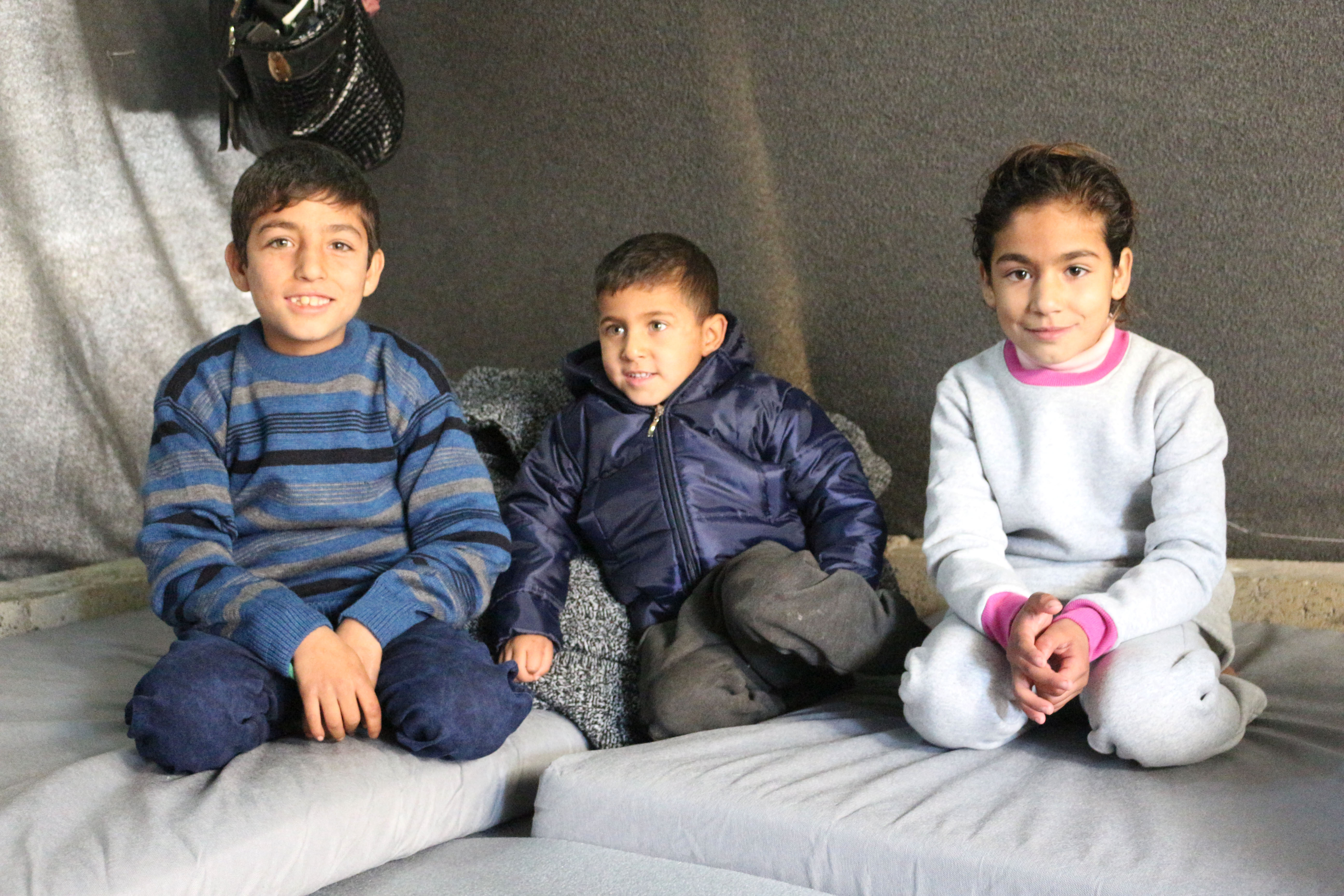 Mohammed's children are much cozier in the tent