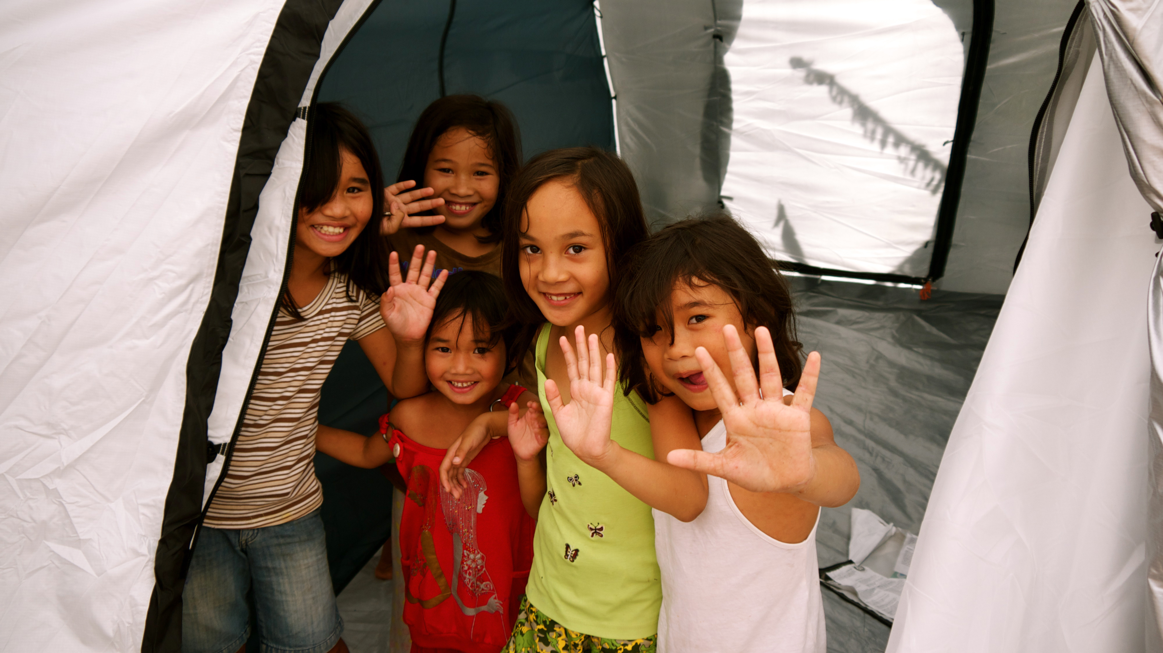 Enjoying a spacious tent