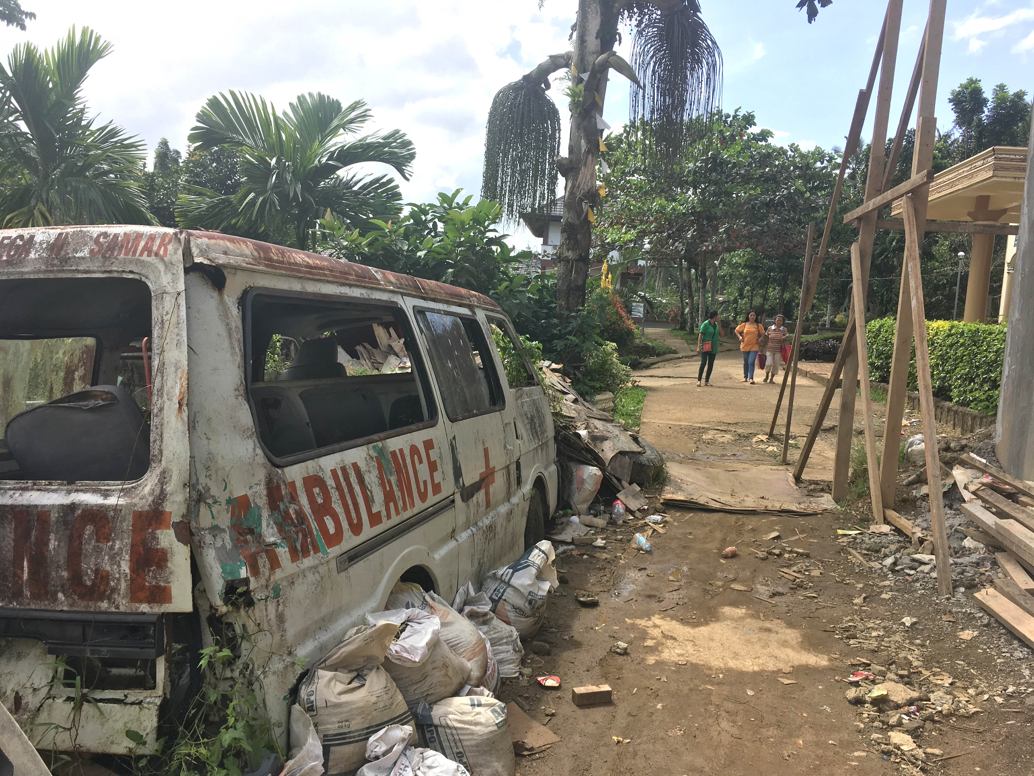 A dilapidated ambulance no longer in use