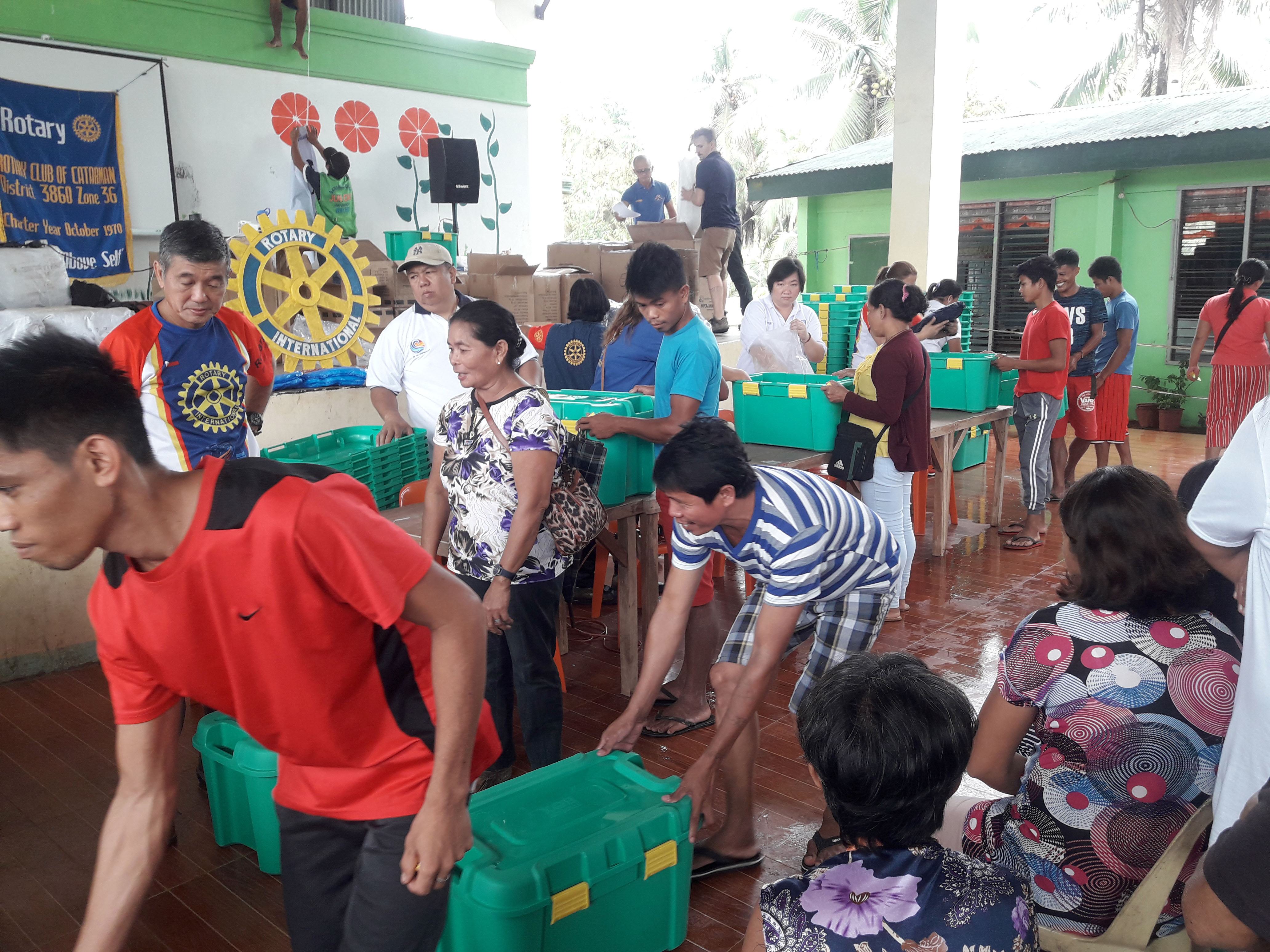 SB_Philippines_TropicalStorm_2019_37 ShelterBox worked seamlessly with the local rotary chapter to distribute kits and aid items to everyone who comes to the facilities