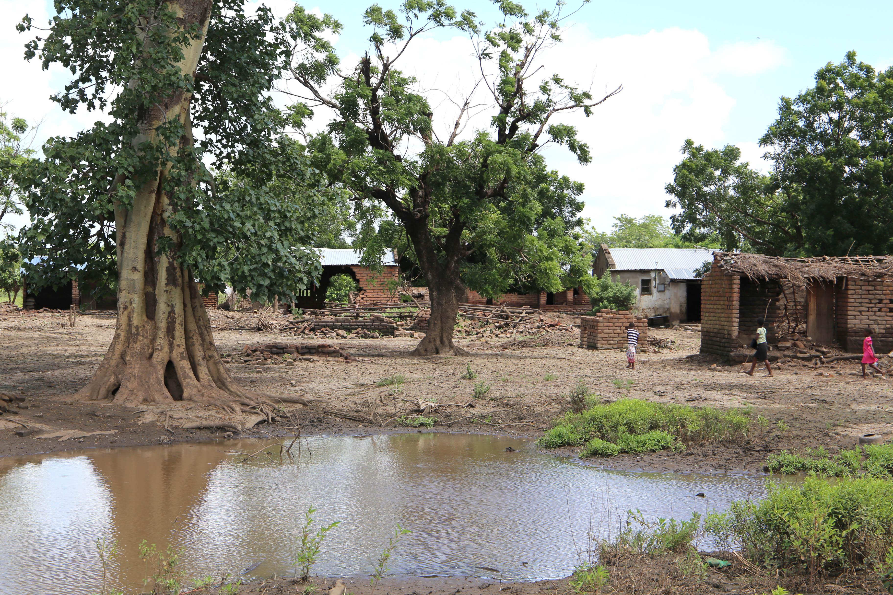 Rainwater remained in the village