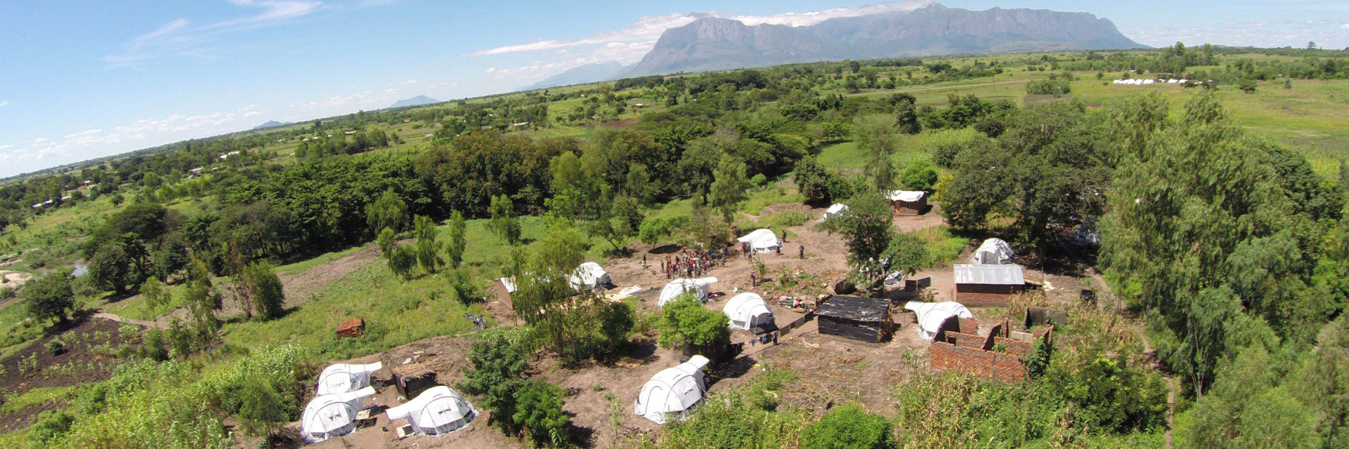 Tents and Grove photographed from the sky