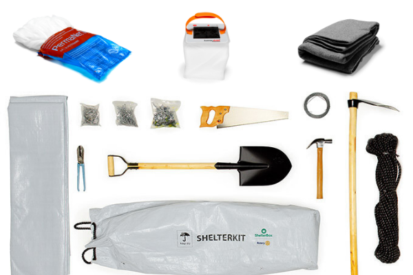 ShelterKit laid out with tools