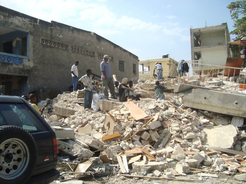 Buildings reduced to rubble