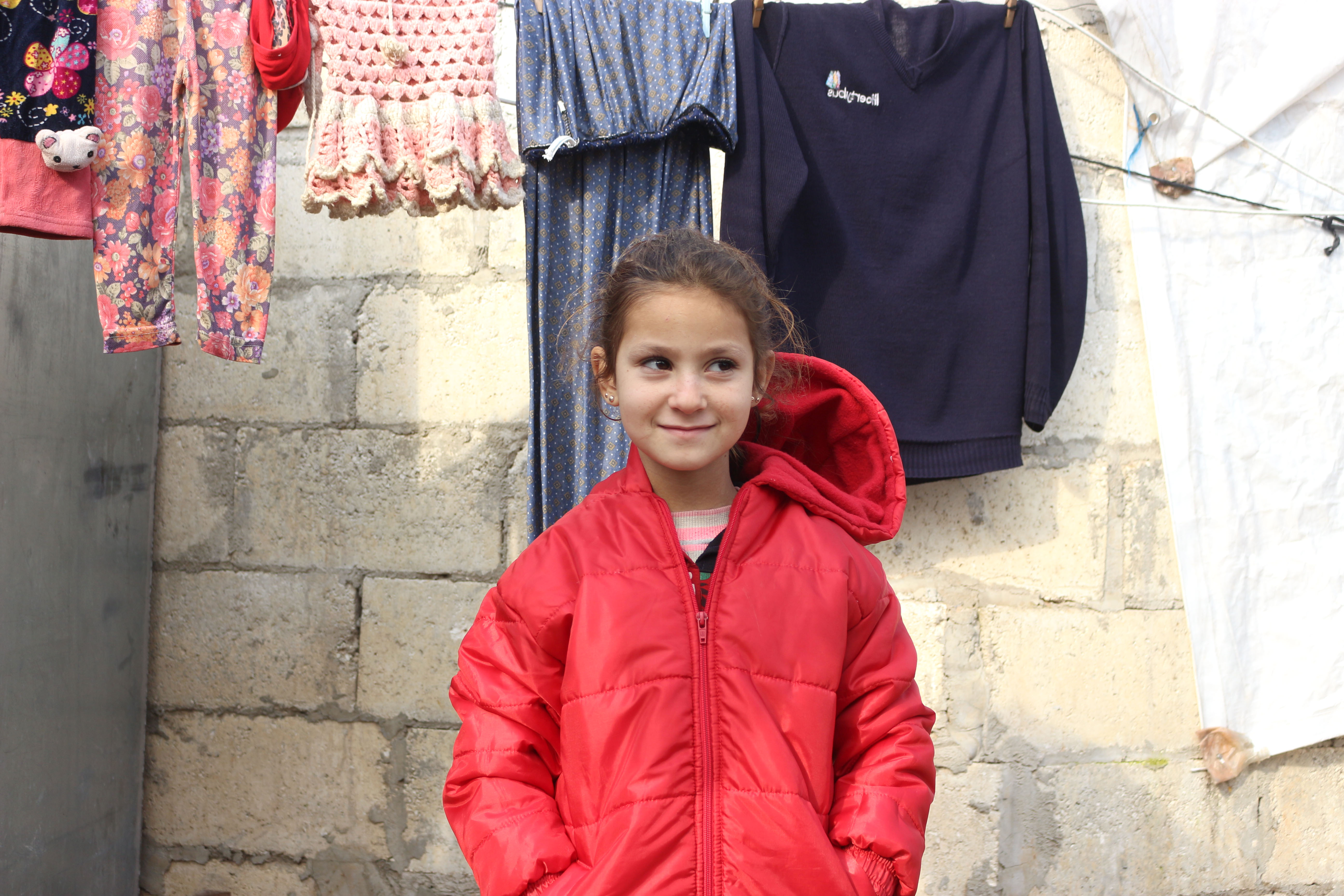 Fatima in her new red jacket