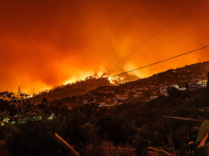 A bushfire turned the whole sky orange