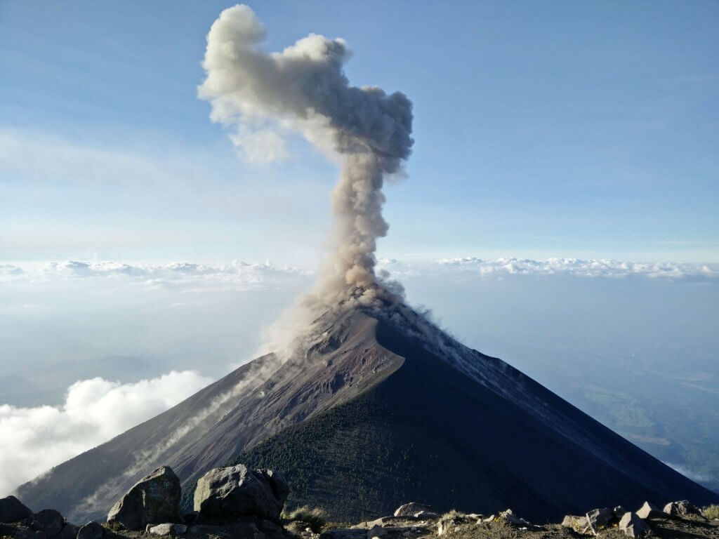 Smoke rising from the top