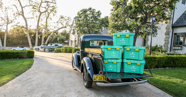 Retro Truck with ShelterBoxes in back