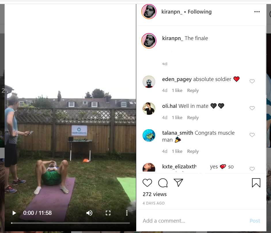 Kiran Dancing on Instagram