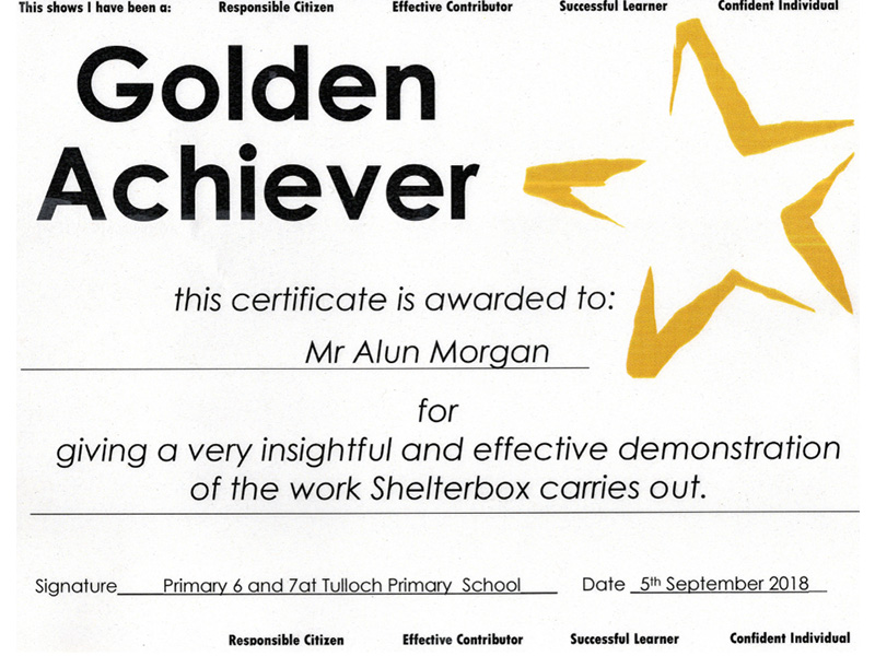 Alun Morgan Golden Achiever Certificate