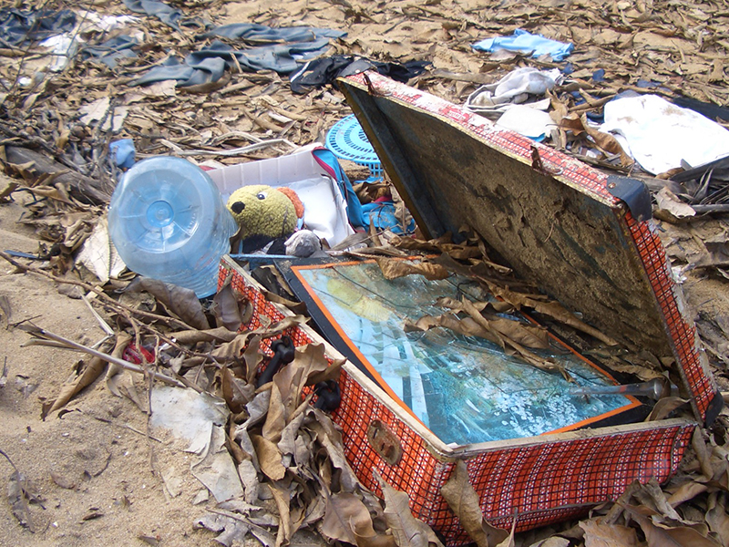 Tattered suitcase