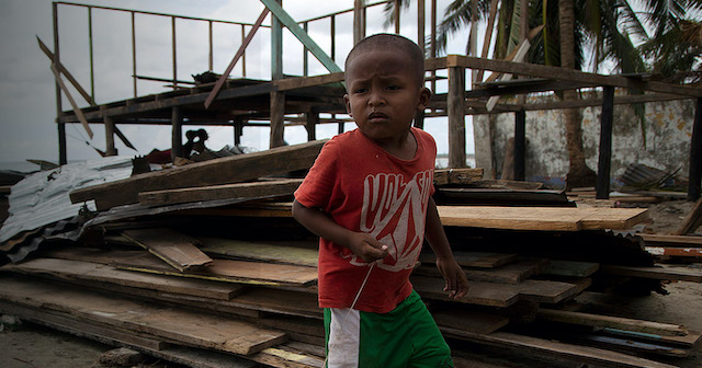 Child affected by Hurricane Iota