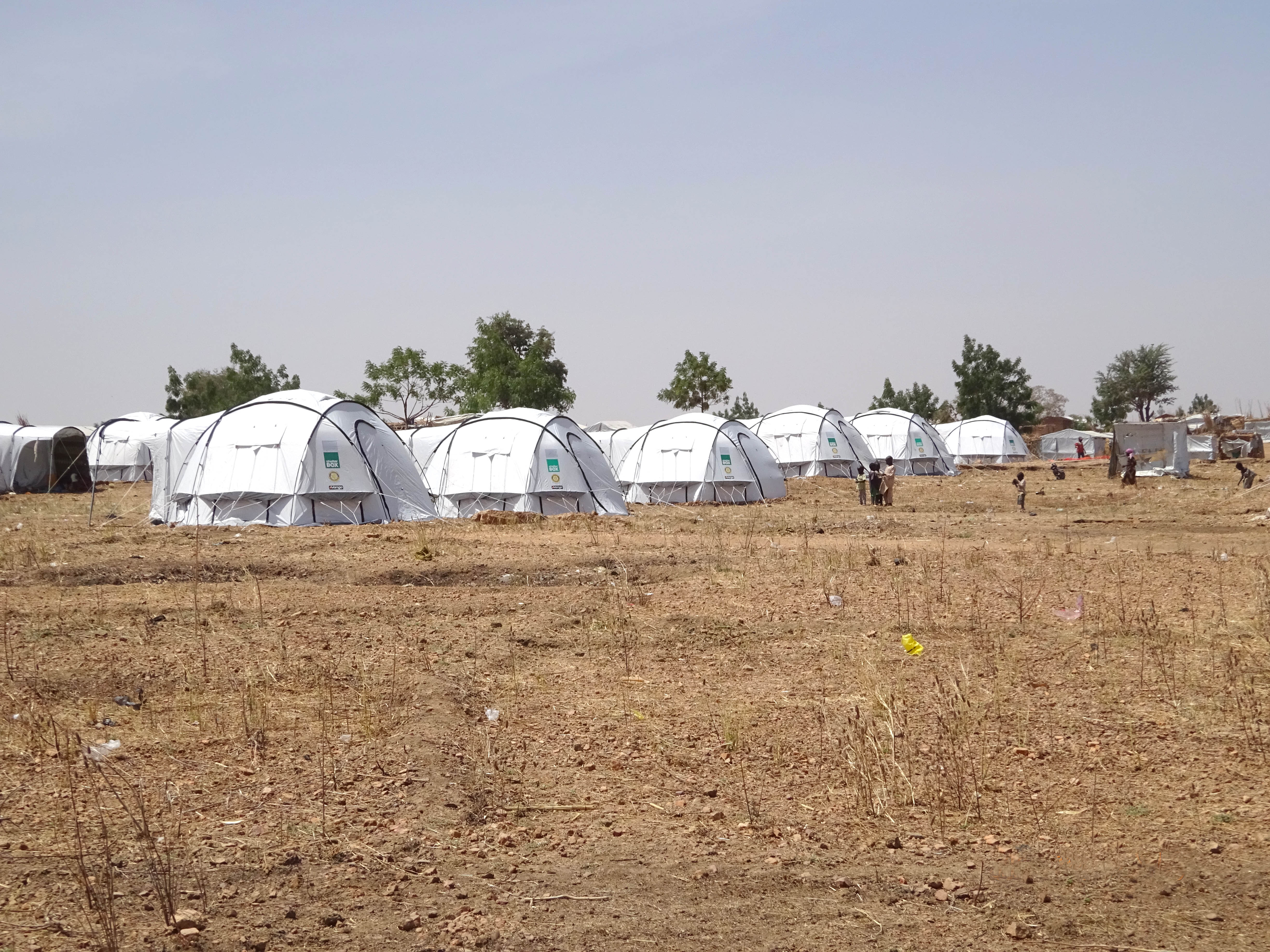 Tents lined up in Cameroon
