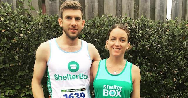 Marathon Runners wearing ShelterBox jerseys