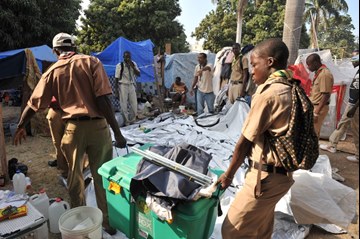 ShelterBox aid distribution in Haiti following earthquake and aftershocks in 2010